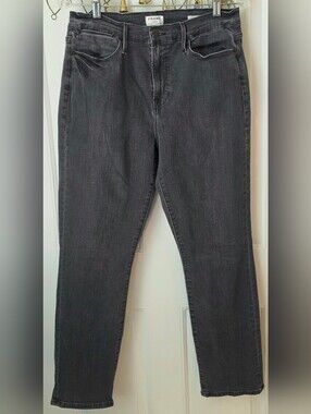 FRAME Le High Straight Charcoal Wash Jeans Womens 30 High Rise Classic Stretchy